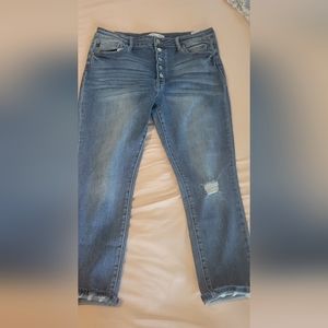 Kancan High Rise ripped cropped jeans